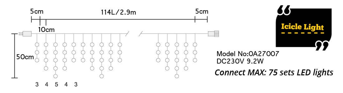 etb lights;icicle light;outdoor decoration 