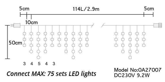 etb lights;icicle light;outdoor decoration