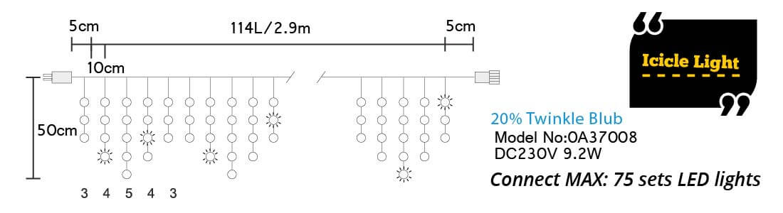 etb lights;icicle light;outdoor decoration 