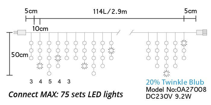 etb lights;icicle light;outdoor decoration