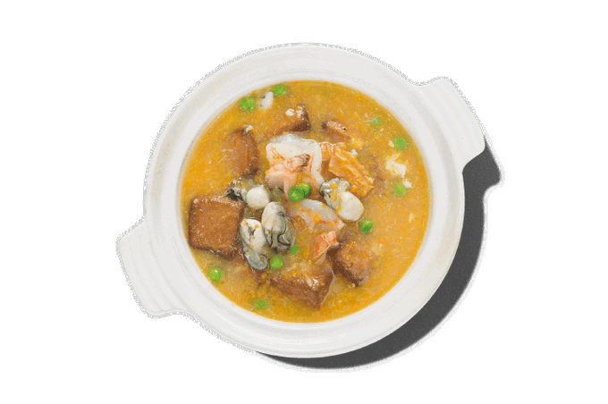 Seafood and Tofu with Crab Roe