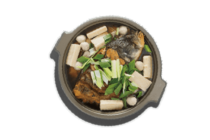 Silver Carp Head in Chinese BBQ Sauce Hot Pot
