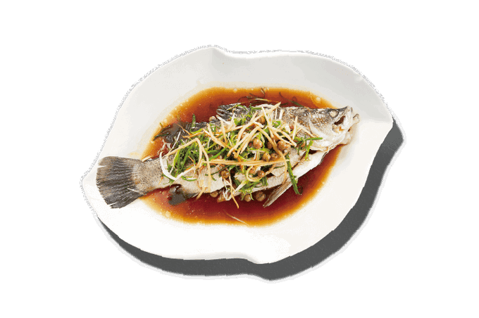 Steamed Perch with Pickled Cordia Dichotoma