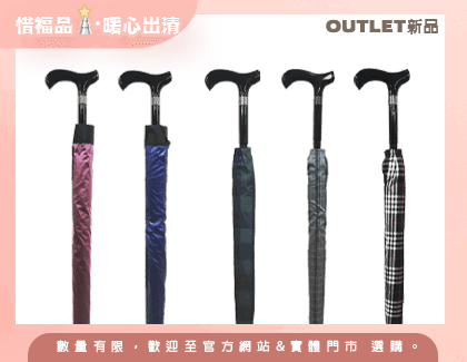 【Outlet新品】分離式防風手杖傘