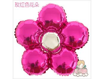ஐ最耐久的氣球花 - 五瓣圓花[玫紅色花瓣－銀色花心](43*43cm)