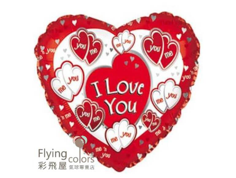 ஐ9吋 紅白愛心 I Love You(22cm)