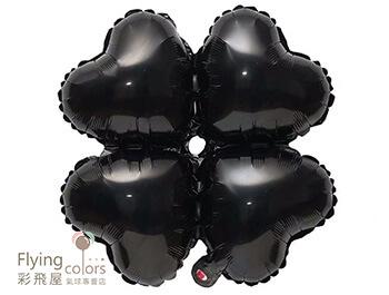 ஐ心型四輪鋁箔氣球[黑　色](44cm*44cm)(一袋10顆)