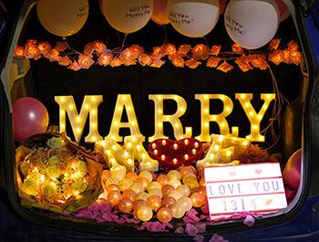 I LOVE YOU  MARRY ME 後車箱經典求婚套餐[遙控版] 超帥氣～所有燈可以同時一鍵遙控💕