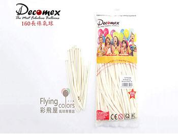 160長條標準粉面氣球-Decomex[標準白色](100顆/包)