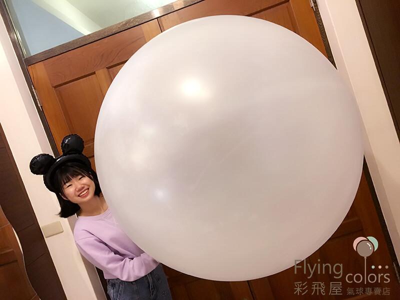 48吋白色巨型大氣球 婚禮佈置打卡道具 巨型圓形乳膠氣球 Giant White Balloon