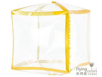 15吋立方體-透明 線條金(1袋3個價)(38*38cm)