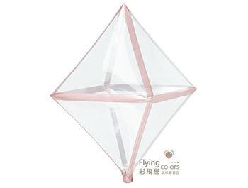 正八面體氣球-透明 線條玫瑰金色(1袋3個價)(63*38cm)