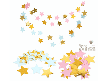 燙金五角星拉旗 星星拉花掛飾