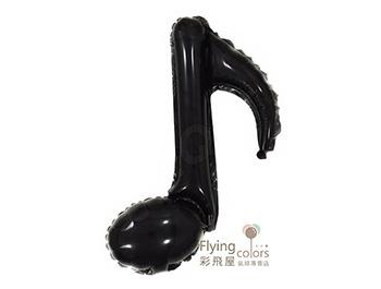 ஐ單音符鋁箔氣球-自動封口[黑色](44cm*23cm)