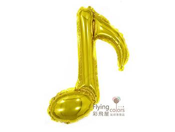 ஐ單音符鋁箔氣球-自動封口[金色](44cm*23cm)