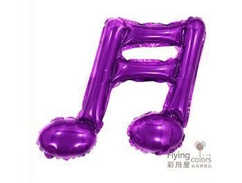 ஐ雙音符鋁箔氣球-自動封口[紫色](44cm*42cm)