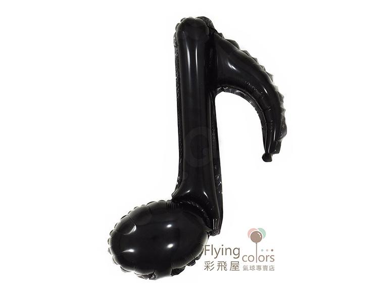ஐ單音符鋁箔氣球-自動封口[黑色](44cm*23cm)