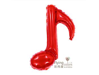 ஐ單音符鋁箔氣球-自動封口[紅色](44cm*23cm)