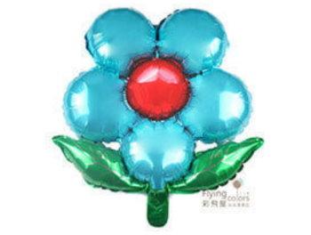 ஐ最耐久的氣球花-五瓣綠葉[淺藍色花瓣+紅色花心](45*45cm)