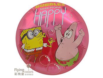18吋圓形HAPPY海綿寶寶鋁箔氣球(45cm)
