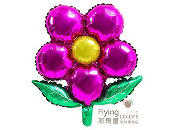 ஐ最耐久的氣球花-五瓣綠葉[桃紅色花瓣+黃色花心] 兩款尺寸供選擇