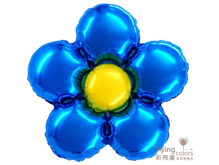 (770)  Round-091-Y 最耐久的氣球花 - 五瓣圓花[藍色花瓣－黃色花心].jpg