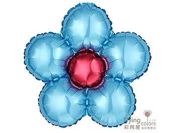 ஐ最耐久的氣球花 - 五瓣圓花[淺藍色花瓣－紅色花心](43*43cm)
