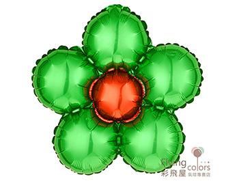 ஐ最耐久的氣球花 - 五瓣圓花[綠色花瓣－紅色花心](43*43cm)