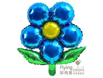 ஐ最耐久的氣球花-五瓣綠葉[深藍色花瓣+黃色花心](45*45cm)