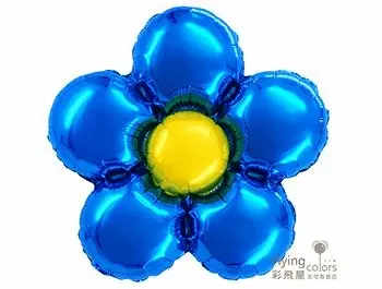 ஐ最耐久的氣球花 - 五瓣圓花[藍色花瓣－銀色花心](43*43cm)