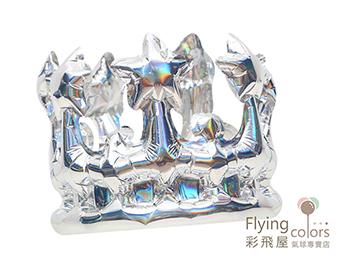ஐ亮面皇冠帽鋁箔氣球[銀色](70*20cm)