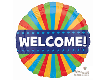 18吋圓形彩色WELCOME-Blitz鋁箔氣球(45cm)