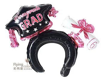 ஐ畢業髮箍鋁箔氣球[粉 色](45*35cm)