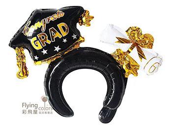 ஐ畢業髮箍鋁箔氣球[金 色](45*35cm)