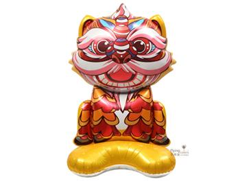 ஐ站立醒獅鋁箔氣球[金色](成品尺寸約149×80cm)