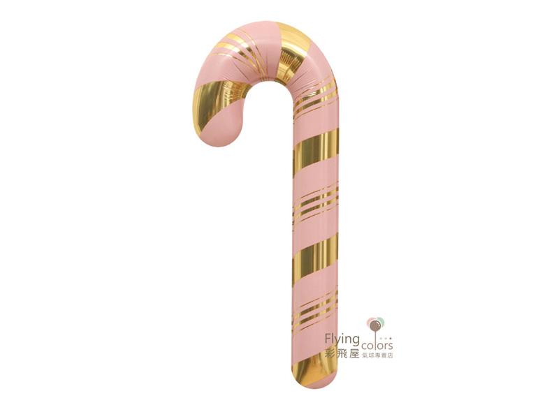 糖果拐杖[粉金斜紋]