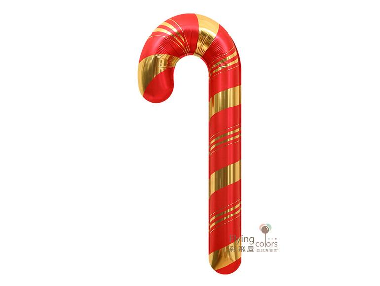 糖果拐杖[紅金斜紋]