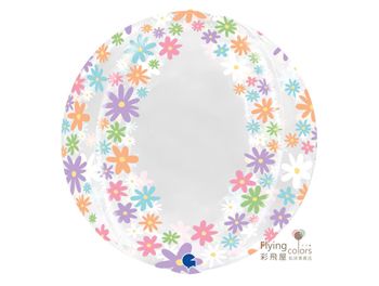立體圓球 透明小花 (48cm)