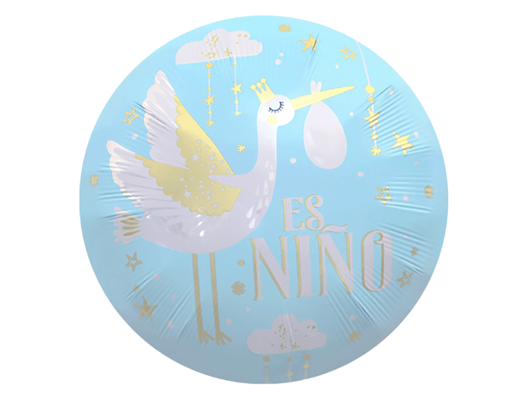 18吋圓形送子鳥 信鴿鋁箔氣球[寶寶藍色](42cm)