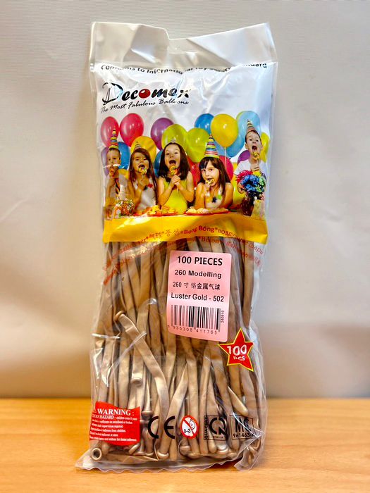 (原圖)260長條氣球-Decomex[鉻金屬球-金色](100顆:包) (M260-502)$330.jpg