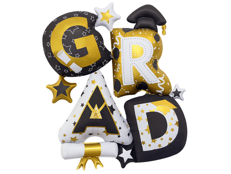 霧面畢業GRAD​​字母鋁箔氣球(108*90cm)
