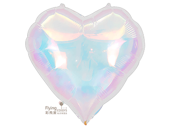 ஐ18吋透明炫彩愛心氣球(45cm)