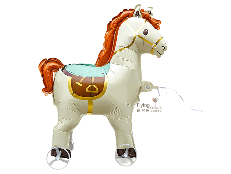 ஐ帶輪貴族馬[棕色/奶油白色](62*46cm)