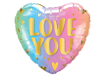 ஐ16吋彩色漸變LOVE YOU鋁箔氣球(41cm)