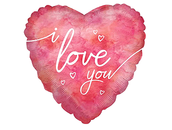 16吋粉愛心love you鋁箔氣球(41cm)