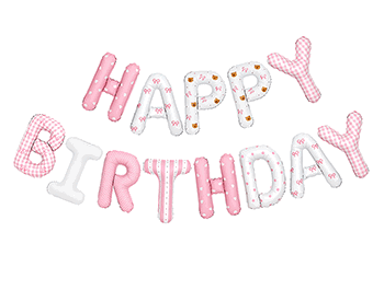 ஐ16吋可懸掛韓風生日字母球[寶貝粉]