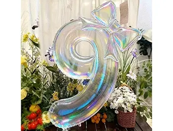 ஐ40吋[透明炫彩]數字鋁箔氣球0~9