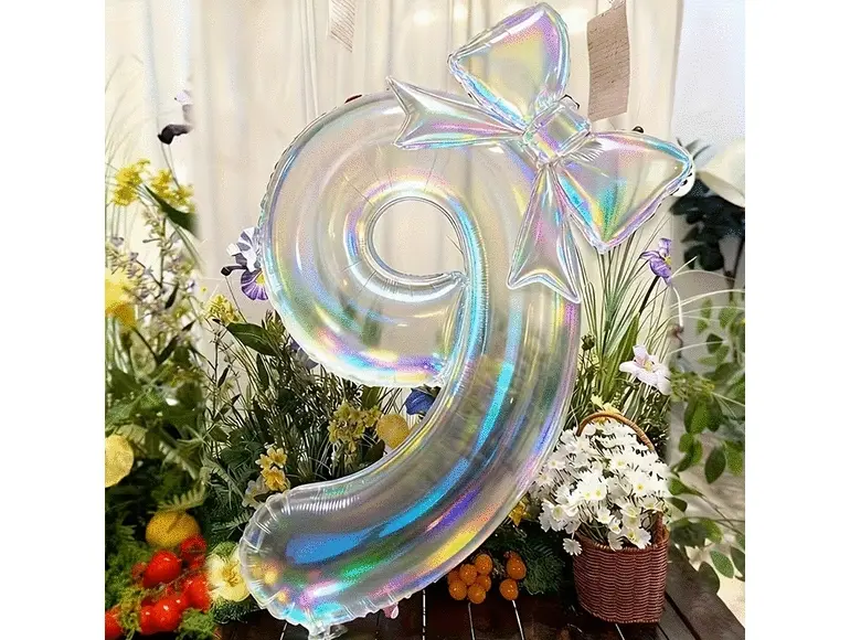 ஐ40吋[透明炫彩]數字鋁箔氣球0~9