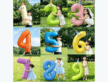 40吋生日帽數字0~9鋁箔氣球(101cm)