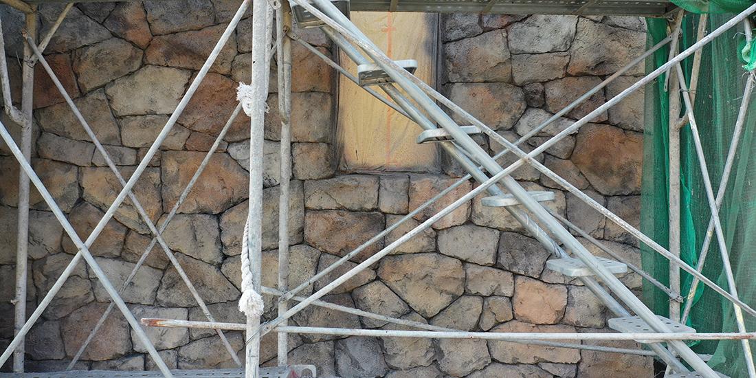 Residential Exterior Wall Renovation - Stone Wall Sculpture